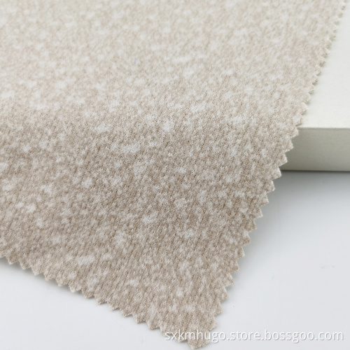 Polyester Cationic Soft Fleece Knit Tweed Fabric